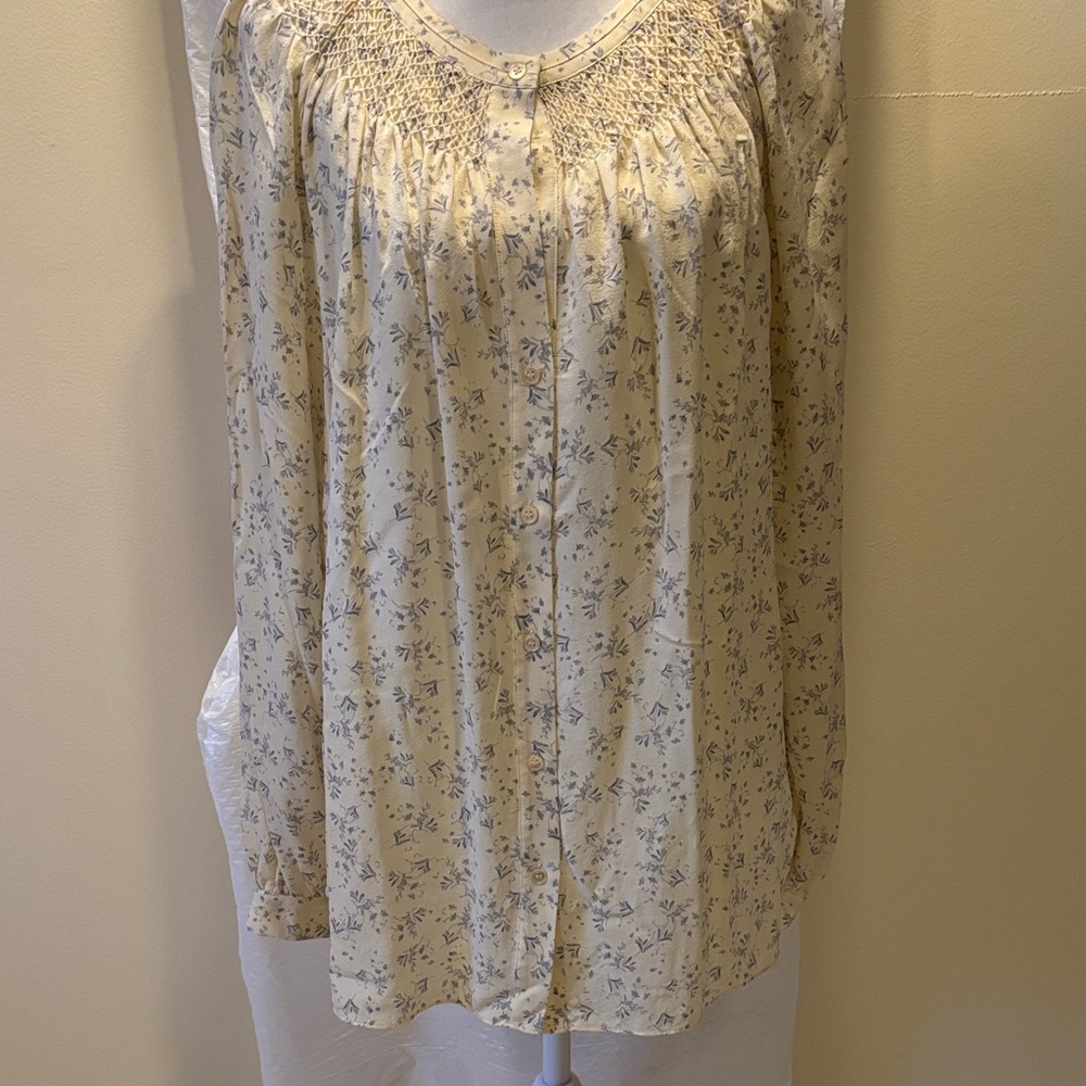 Vince Yellow and Gray Floral Top - size Large